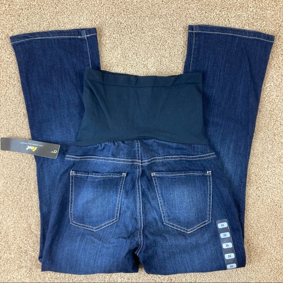 led Full Panel Crop Flare Bootcut Maternity Jeans - Picture 11 of 13